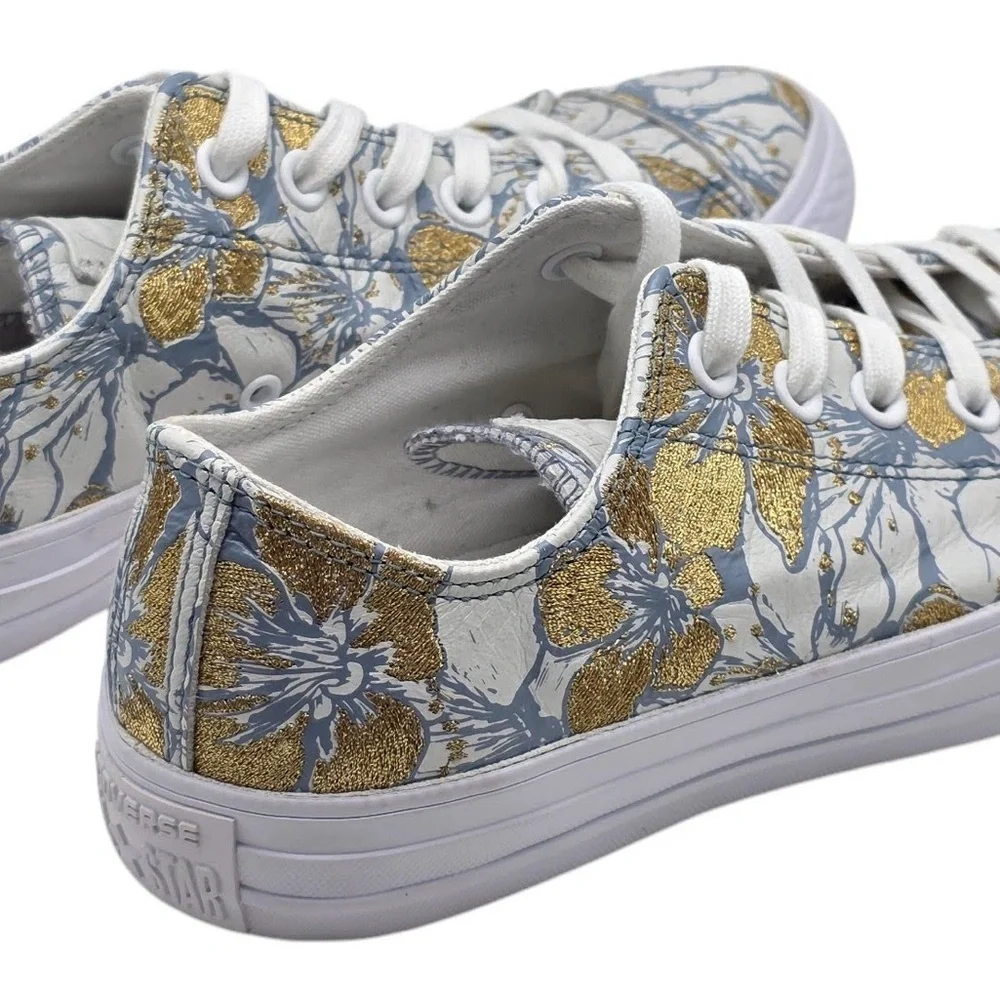 CONVERSE x Patbo leather floral metallic gold Chuck Taylors SIZE 8 womens - Picture 5 of 5